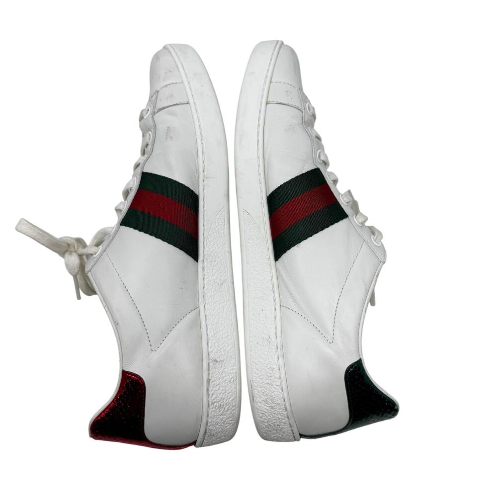 Gucci Ace Bee Sneakers White Leather Low Top EU 41 - Picture 9 of 11